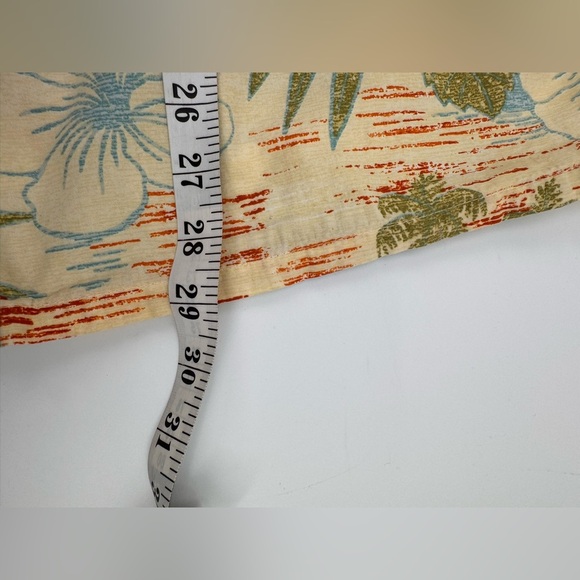 Pierre Cardin VTG Tropical Hawaiian Shirt Yellow/Green Cotton L - Picture 6 of 6